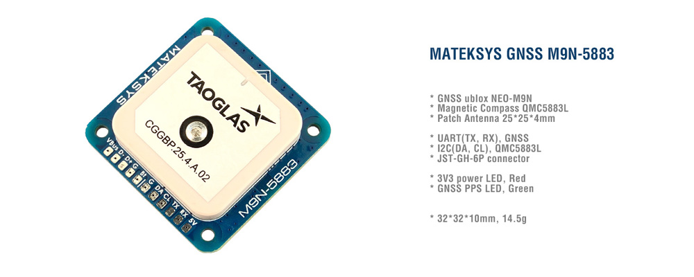 GPS-Modul-Matek-Systeme-GNSS-M9N-5883-NEO-M9N-mit-Magnetkompass-QMC5883L-unterstuumltzt-GLONASS-Gali-1757890-1